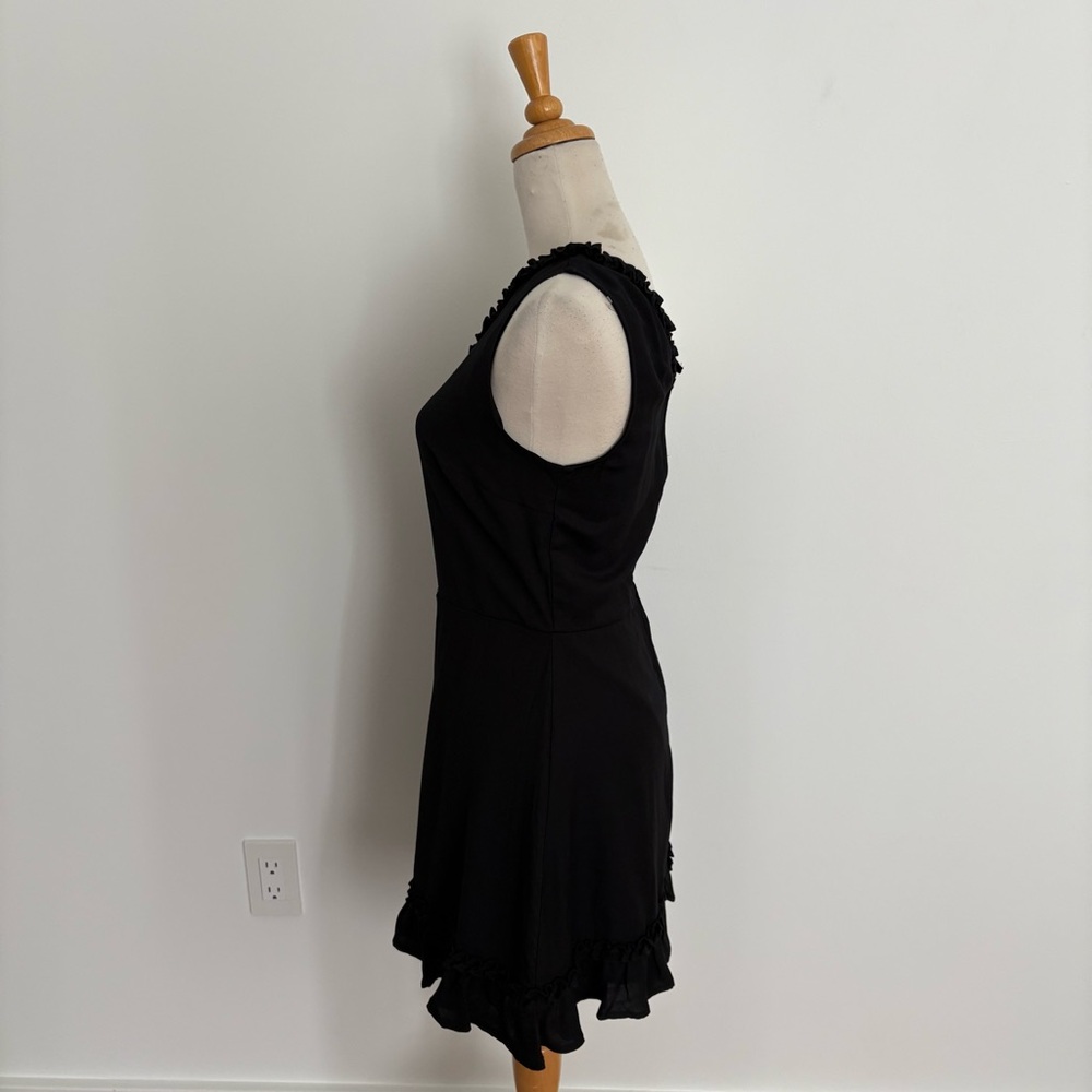Trixxi Womens Dress Small Black Ruffles One Shoulder Midi Length Minimalist - Picture 2 of 10